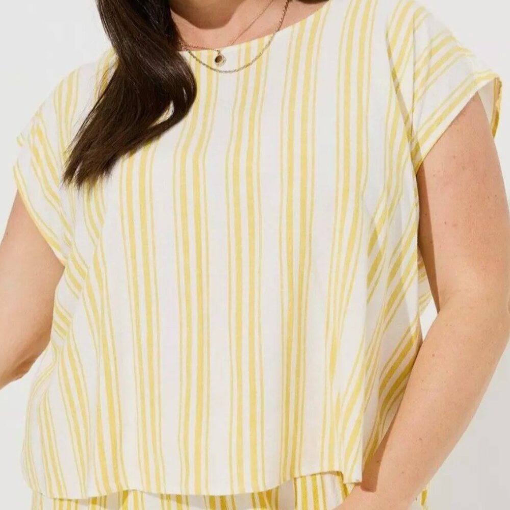 TORRID LINEN CROSS BACK CROP TOP Plus Size: 0
